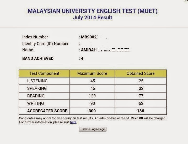 Muet writing keputusan